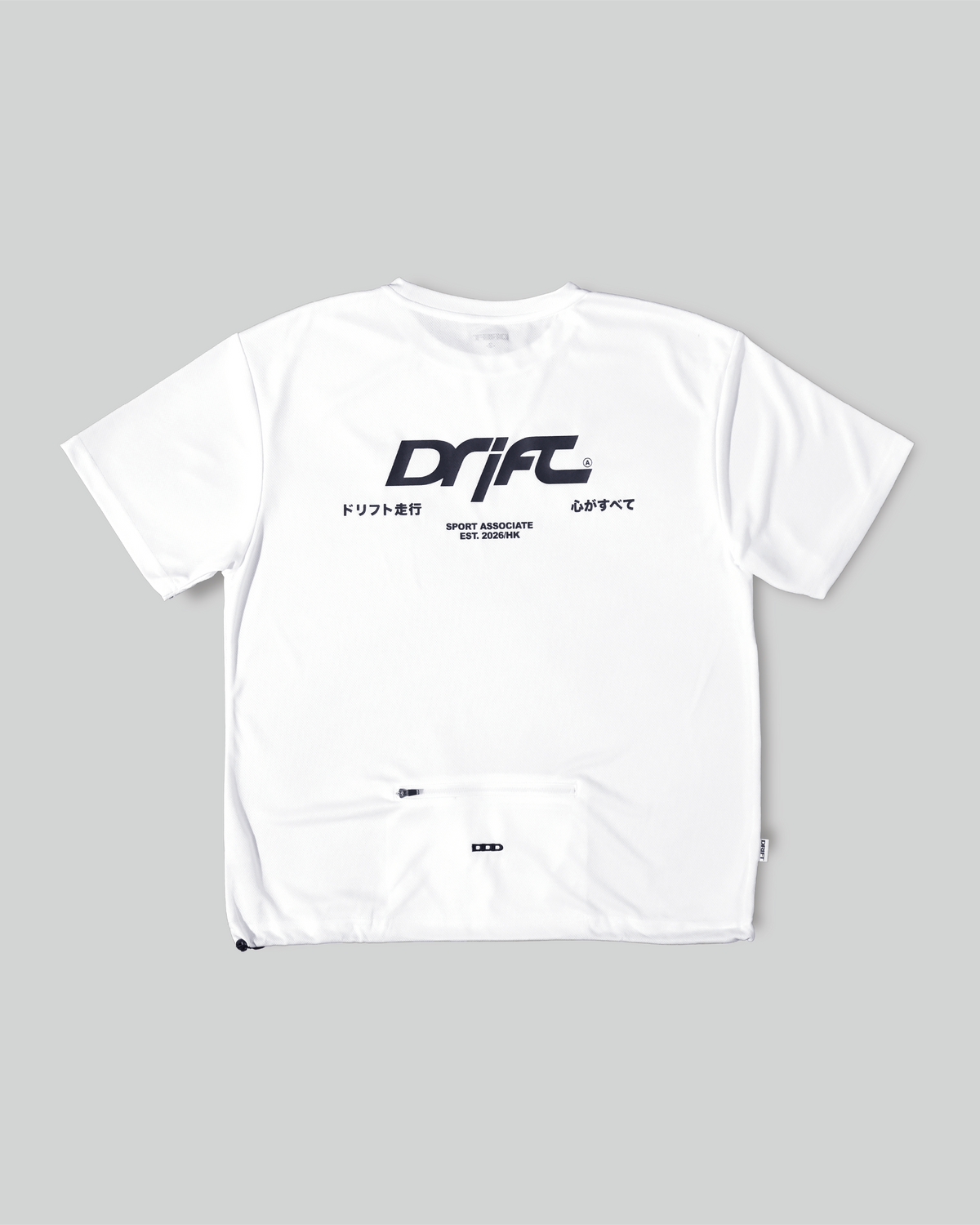 White Mesh Drawcord Tee